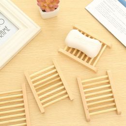 Fast shipping Natural Wood Soap Dish Wooden Soap Tray Holder Storage Soap Rack Plate Box Container for Bath Shower Plate Bathroom