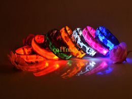 50pcs/lot Pet USB Rechargeable Led collar Luminous Nylon Necklace Night Safety Flashing Glow Camouflage Dog Collar