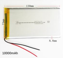 Model 8873130 3.7V 10000mAh Lithium Polymer Li-Po Rechargeable Battery For DVD PAD Mobile phone GPS Power bank Camera E-books Recoder TV box