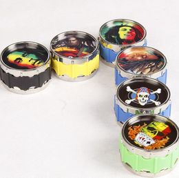 Diameter 50MM Zinc Alloy Three - layer Smoke Detector Multi - pattern Reggae Black Foreign Trade