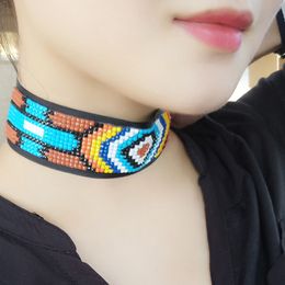 Hot Sale Exaggerated Mosaic Colour Choker Necklace for Women Chunky Bib Necklace Retro Fashion Necklaces Party Jewellery Gifts Free Shipping