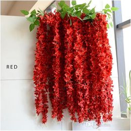 1.6M long White Artificial Silk Hydrangea Flower Wisteria Garland Hanging Ornament For Garden Home Wedding Decoration Supplies