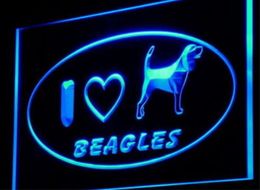 pe04 I Love Beagle Dog Pet Shop beer bar 3d signs culb pub led neon light sign home decor crafts