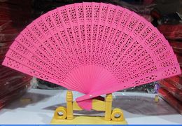 50pcs New Chinese sandalwood fans Promotional hand fans Fancy wedding favors 8 inches 7 colors available