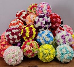 Free shipping 20~40cm Wedding silk Pomander Kissing Ball flower ball decorate flower artificial flower for wedding garden market decoration