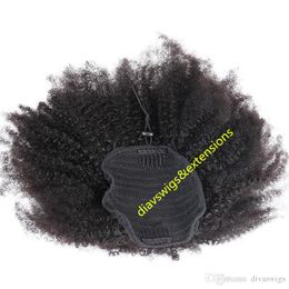 dora jet black 3c kinky curly afro ponytail human hair extensions for black women