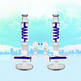 Detachable Part Glass Water Pipes Blue 12 Inch Joint 14.4 mm Inline Perc Smoking Hookahs Recyler Oil Rigs Glass Bongs