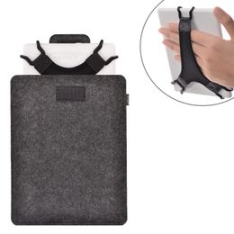 TFY Protective Carrying Pouch Bag (Dark Grey), plus Bonus Hand Strap Holder for 6 inch Tablets and E-readers