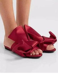 2017 women bowtie flats woman peep toe bow slide sandals flat heel slik gladiator sandals slip on vacation shoe