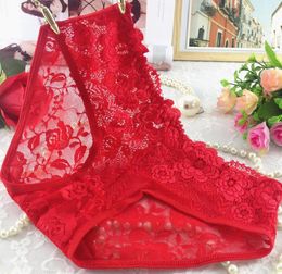 sexy women girls lace panties briefs fashion transparent hollow out underpants knickers Embroidery underwear solid Colours Christmas gift