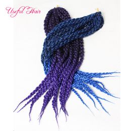 22inch cubic twist box braiding extension 12strands/pcs two tones blue purple #27crochet braids hair senegal twist braided in bundles hair extensions