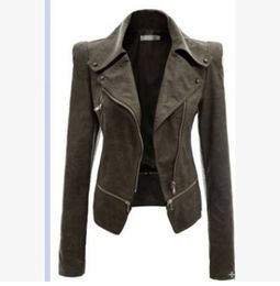 New Cool Women Rivet Zipper Motorcycle Jacket Turn Down Collar chaquetas mujer Argyle pattern Leather Coats KCLJ