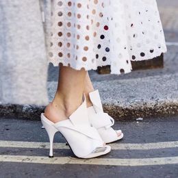 Show Bow Amarillo Amazing satén Big Blanco de Womens Slip tie de Slides Tacones Sandalias on Zapatillas verano T de Verde altos fiesta Mujeres Zapatos Xw7Egq