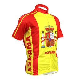 New Cycling Jersey Spain Espana Yellow Red Men MTB Road Bike Clothing Short Sleeve Sopa Ciclismo Maillot Pro Team Sport Jerseys 2024