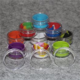 wholesale 3ml 10ml clear plastic acrylic wax containers silicone jar dab wax containers , silicone dab jar glass oil containers