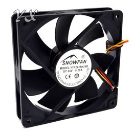 free shipping New 12cm 12025 24V 0.25A Dual Ball 3 lines Fan Drive YY12025H24B 120*120*25mm