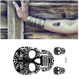 Hommes Et Femmes Sexy Bras épaule Poitrine Art De Tatouage Crâne Conception Faux Autocollants De Tatouage Autocollants De Tatouage Temporaire
