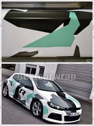 Pixel Winter Snow Camo VINYL Wrap Full Car Wrapping Tiffany White Black Camo Foil Stickers with air free size 1.52 x 30m/Roll Free Shipping