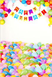 Colorful Balloons Happy Birthday Photography Backdrops Vinyl Cloth Baby Newborn Photo Props Studio Party Portrait Photographic Background