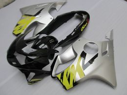 Injection fairing kits for Honda CBR600 F4 1999 2000 silver black ABS plastic fairings set CBR 600 F4 99 00