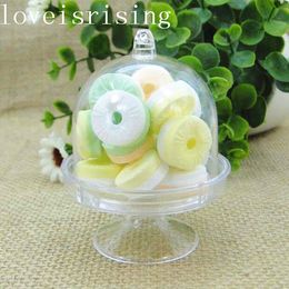 clear wedding favor boxes wholesale Canada - 5 colors pick--20PCS Acrylic Clear Mini Cake Stand Wedding Favors Boxes Baby Shower Birthday party Sweet Table Reception Decor Candy Boxes