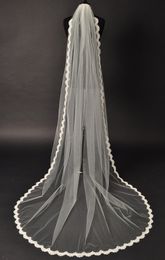 Cathedral Length One Layer Wedding Veil White Ivory Lace Edge With comb Brival Veil