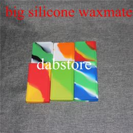 Wholesale price Silicone oil waxmate container jars dab wax large waxmate square container large food grade silicon dry herb dabber box tool