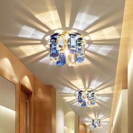 3W LED Tavan Işık Kristal Ayçiçeği Koridoru Lineer Cam Çiçek KTV Flush Montaj Avizeleri Koridor Balkon Spot La
