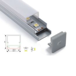 50 X 1M sets/lot anodized silver aluminium profile led strip and square alu led profile for ceiling or wall light