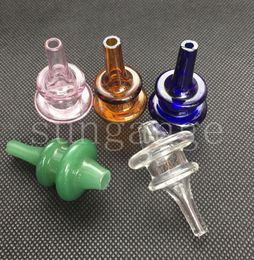 Colored Hover Cap Glass carb cap Matching Thermal 4mm Thick Quartz Banger Nail Five Colors Available Domeless enail carb cap