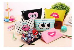 New Fashion Waterproof makeup bag New Fashion printing zipper Coin Purse Women Wallet Burse Mix Colour High Quality Free Shipping