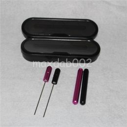 Metal wax dabber hand tools vax stainless steel dab tool titanium nail dual coils rod atomizer silicone bong