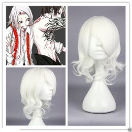 Tokyo Ghoul Juuzou Suzuya White peruca suzuya curly short cosplay anime wig