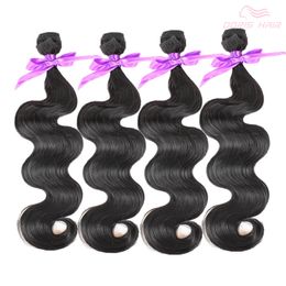 free shipping 4 bundles body wave Hair weave Fibre natural black Colour 1B for full head cheap synthetic Hair weft Weave Extension