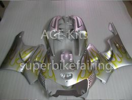 3 free gifts Motorcycle Fairing kit For HONDA CBR900RR 98 99 CBR 900RR 919 1998 1999 ABS Fairings set Silver Yellow flame AS5