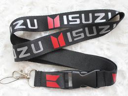Wholesale 10 pcs Popular isuzu car logo Mobile phone Lanyard Removable Key Chains Badge Pendant Party Gift Favours C-027