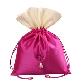 Large Chinese knot Patchwork Gift Packaging Bag Drawstring Craft Empty Lavender Sachet Spice Tea Pouches Christmas Wedding Party Favor Bags