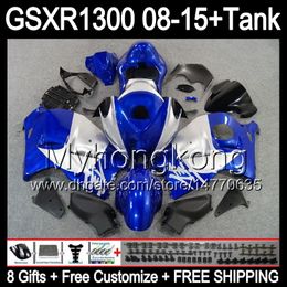 gloss blue 8gifts For SUZUKI Hayabusa GSXR1300 08 15 GSXR-1300 14MY96 GSXR 1300 GSX R1300 08 09 10 11 12 13 14 15 Fairing TOP blue black Kit