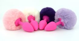Small Size Silicone Rabbit Tail Anal Plug Bunny Butt Plug Silicone Booty Beads Anal Dildo Anal Sex Toys Sex Products