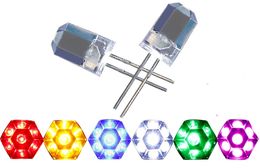 MIX 6colors Through Hole light beads 6 square shape 8mm led diode for decoration stage lighting etc