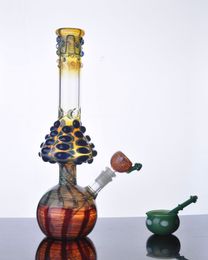 Mushroom ShiSha Arabia hookah Glass Water pipe Colourful zob glass bongs hand made oil rig with downstem 14 mm joint
