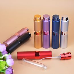 8ml Mini Portable Metal spinning round Perfume Atomizer Colorful Spray Bottle Empty Perfume Bottles fashion Perfume Bottle BFFA421