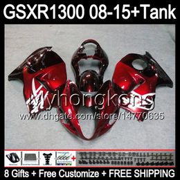 Red wine dark red 8gifts For SUZUKI Hayabusa GSXR1300 2008 2009 2010 2011 14MY167 GSXR-1300 GSX R1300 GSXR 1300 2012 2013 2014 2015 Fairing