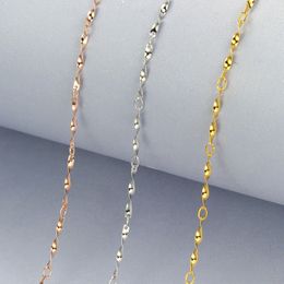 Wholesale 925 Sterling Silver Necklace Gold/rose gold Plated 0.7mm Twisted Curb Chain necklace for women gifts