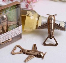 lot Creative Antique Plane Beer Bottle Opener "Let the Adventure Begin" Airplane Bottle Opener Wedding Gift Party Favor