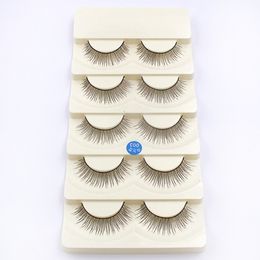 Soft Long Makeup Cross Thick False Eyelashes Fake Lashes Package 5 Pairs Beauty Tools Nautral 3D Handmade with Retail Box