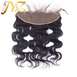 Brazilian Body Wave Lace Frontal Closure Middle Free Three part 13*4 Virgin Human Hair Ear to Ear Lace Frontal Peruvian hair