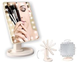 10pcs LED Touch Screen Makeup Mirror Professional Vanity Mirror With 16 LED Lights Adjustable Countertop