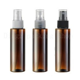 Hot sale,30pcs,100ml brown empty pet plastic bottle,empty refillable bottle,mist sprayer,spray bottle