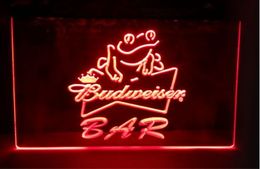 -Budweiser Frosch Bar Bier Neue Carving Signs Bar LED Neonzeichen Wohnkultur Handwerk